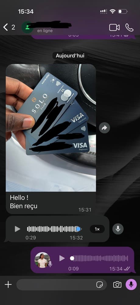 Client : photo des cartes Solo reçues