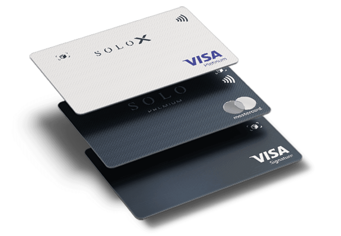 Cartes SOLO de Bank of Georgia : SoloX Visa Platinum, Solo Premium Mastercard, Visa Signature