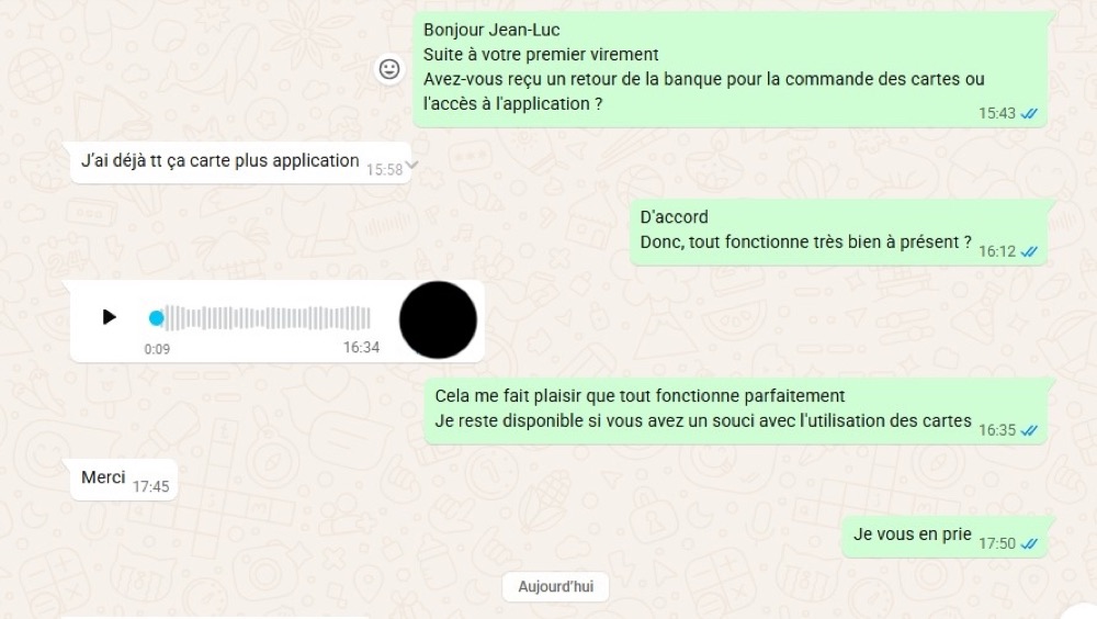 Client : carte et application déjà reçues