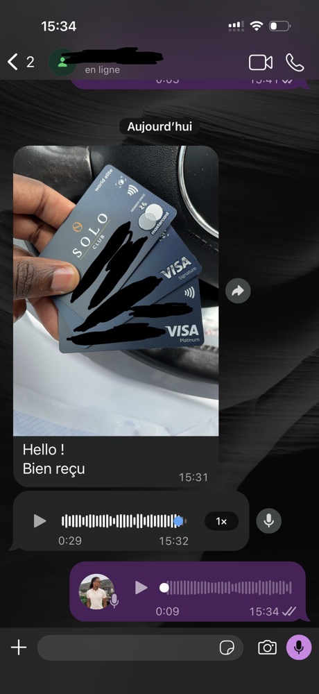 Client : photo des cartes Solo reçues
